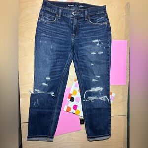 Old Navy Women's Boyfriend Jeans in Dark Blue